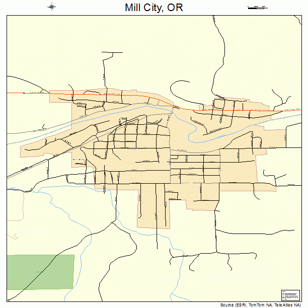 Mill City, OR street map