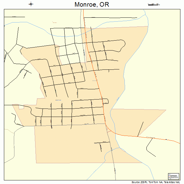 Monroe, OR street map