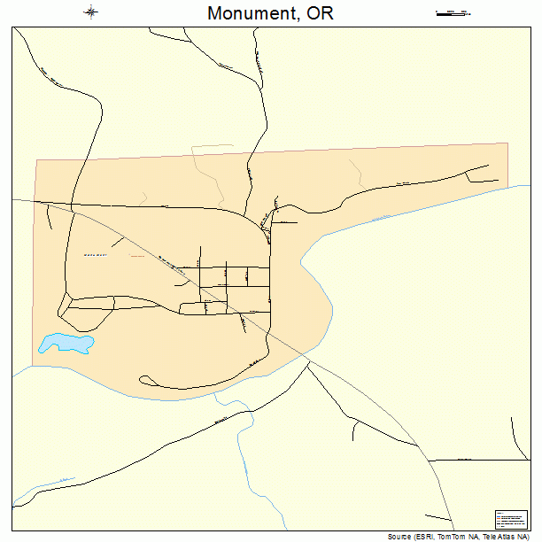 Monument, OR street map