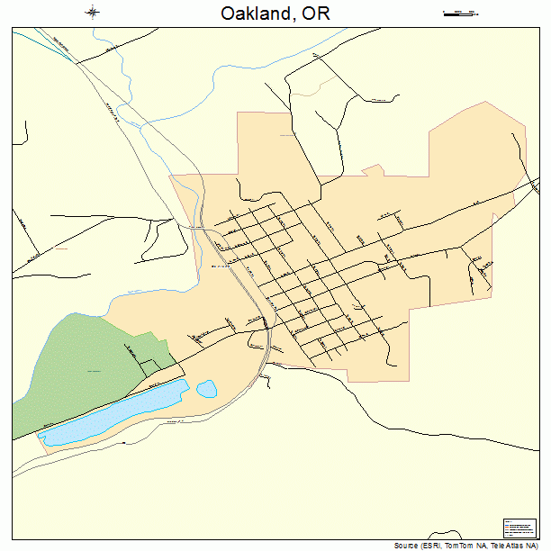 Oakland, OR street map