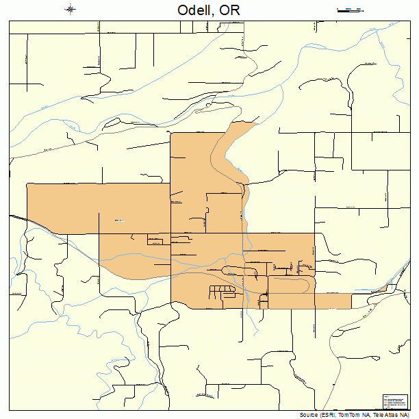 Odell, OR street map