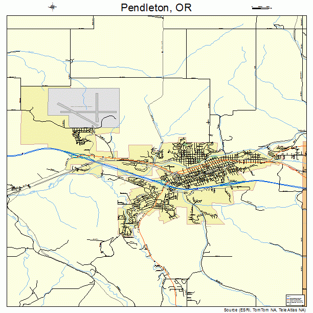 Pendleton, OR street map