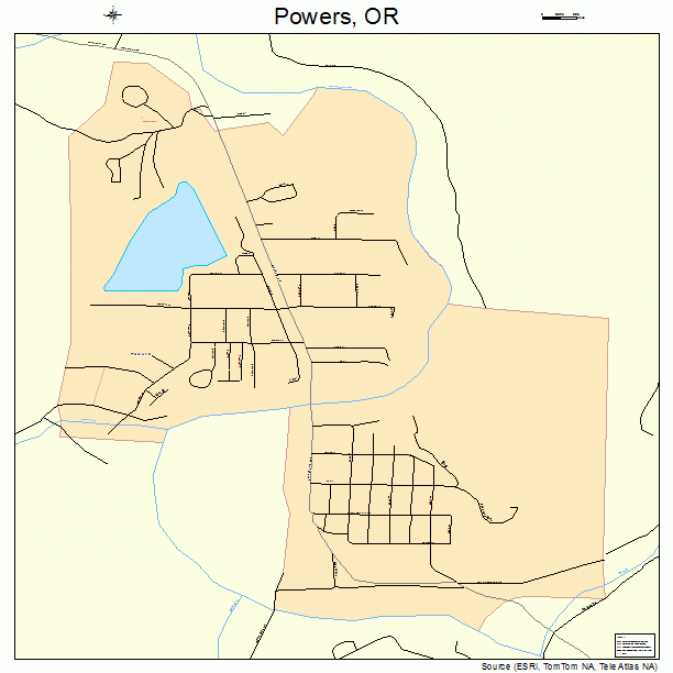 Powers, OR street map