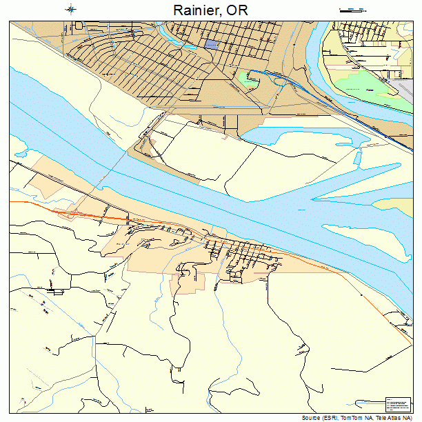 Rainier, OR street map