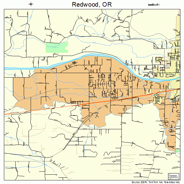 Redwood, OR street map