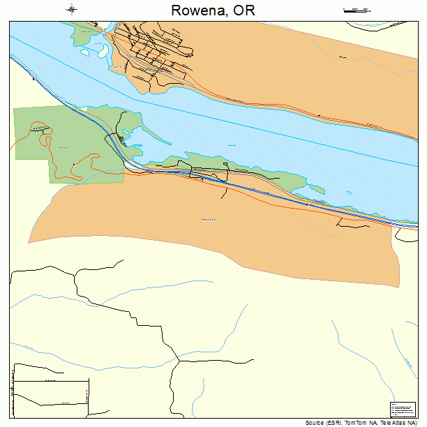 Rowena, OR street map