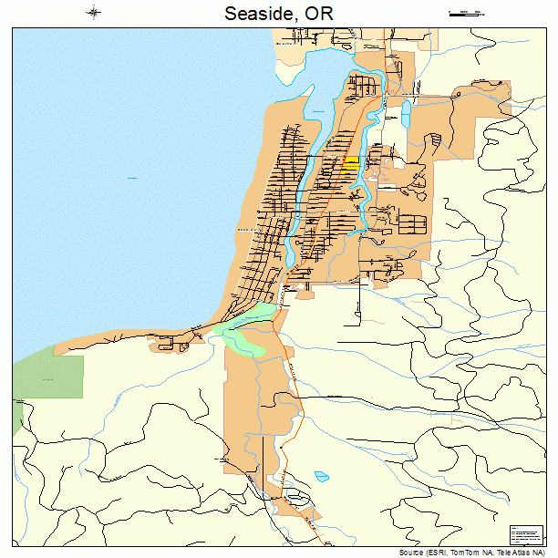 Seaside, OR street map