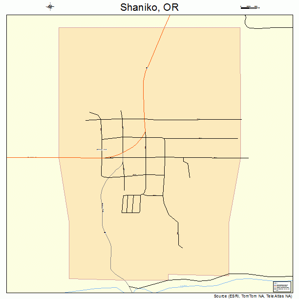 Shaniko, OR street map