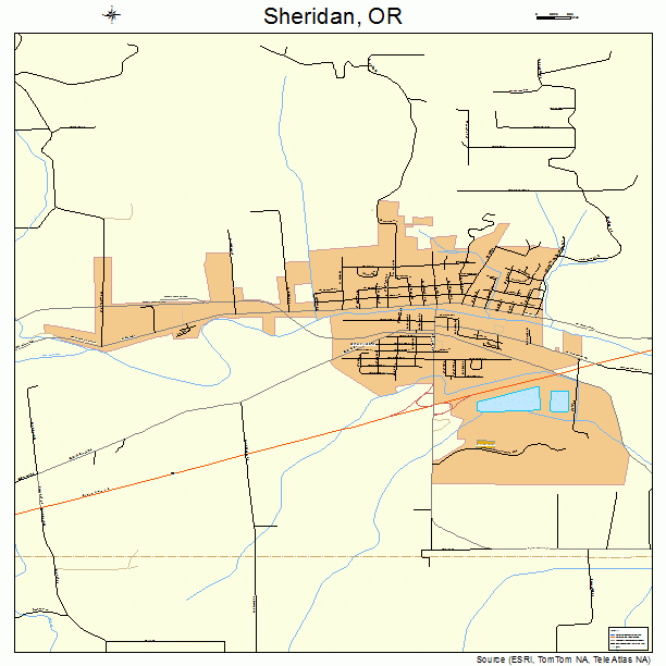 Sheridan, OR street map