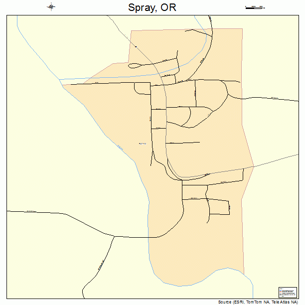 Spray, OR street map