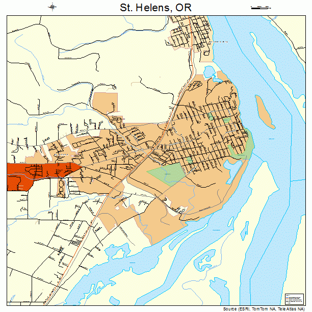 St. Helens, OR street map