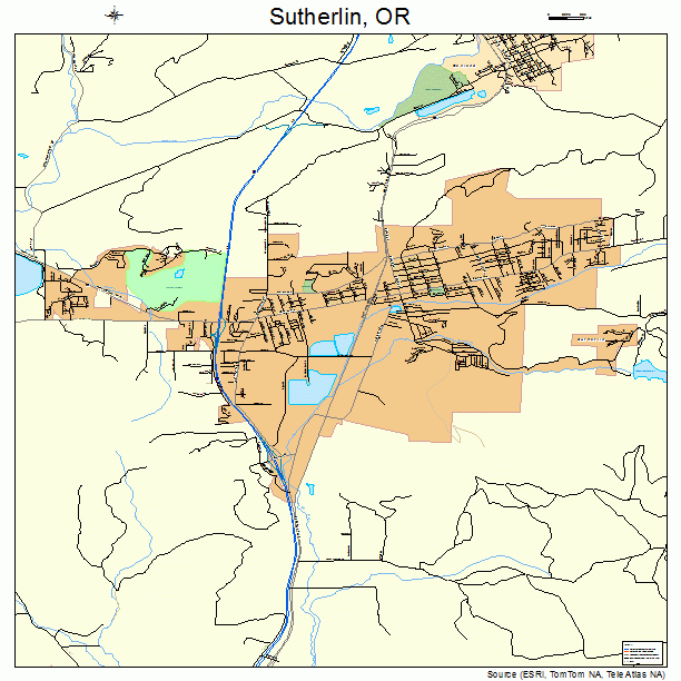 Sutherlin, OR street map
