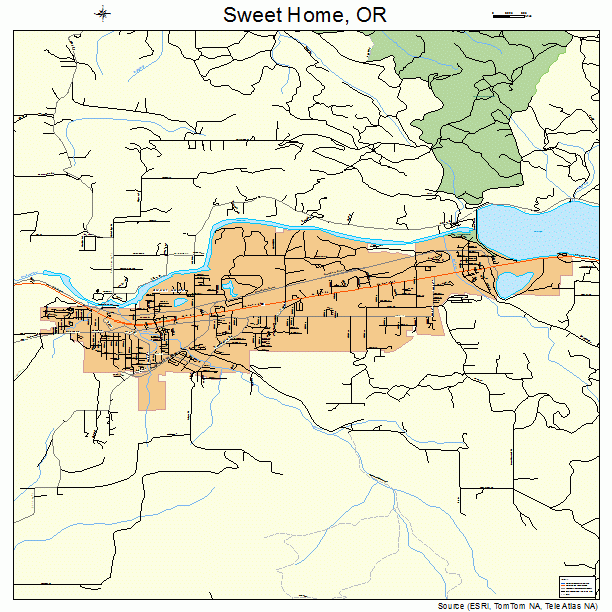 Sweet Home, OR street map