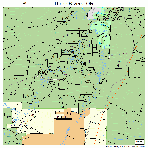 Three Rivers, OR street map