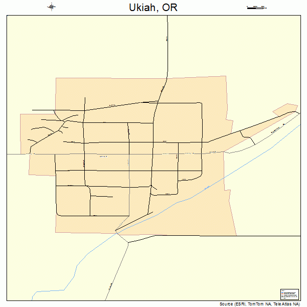 Ukiah, OR street map