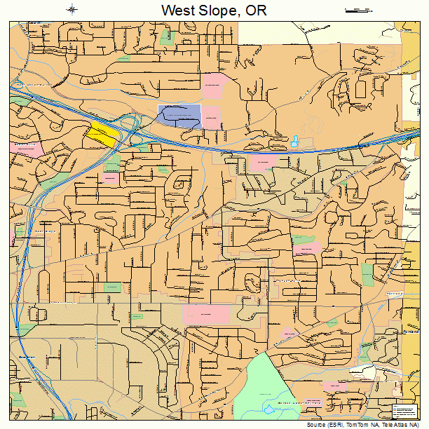 West Slope, OR street map