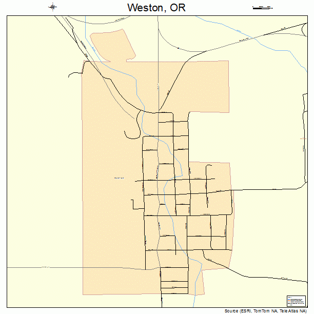Weston, OR street map