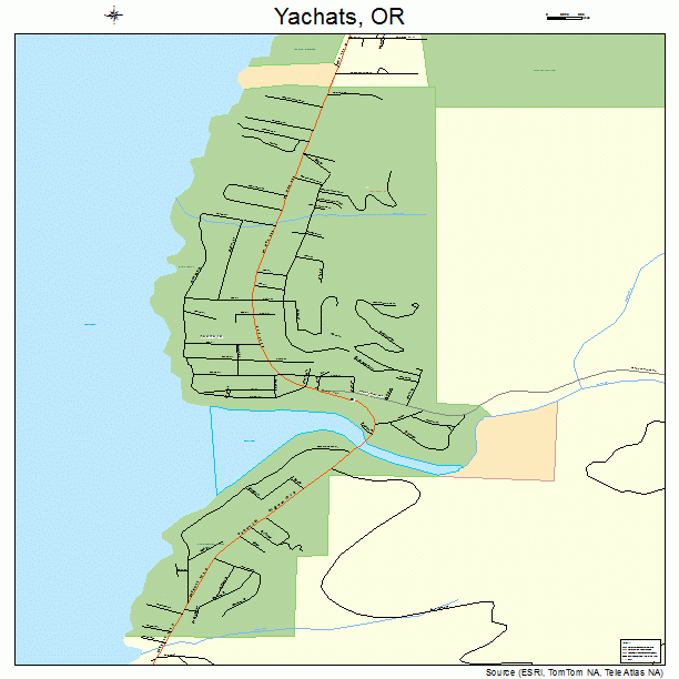 Yachats, OR street map