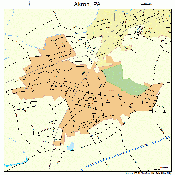 Akron, PA street map