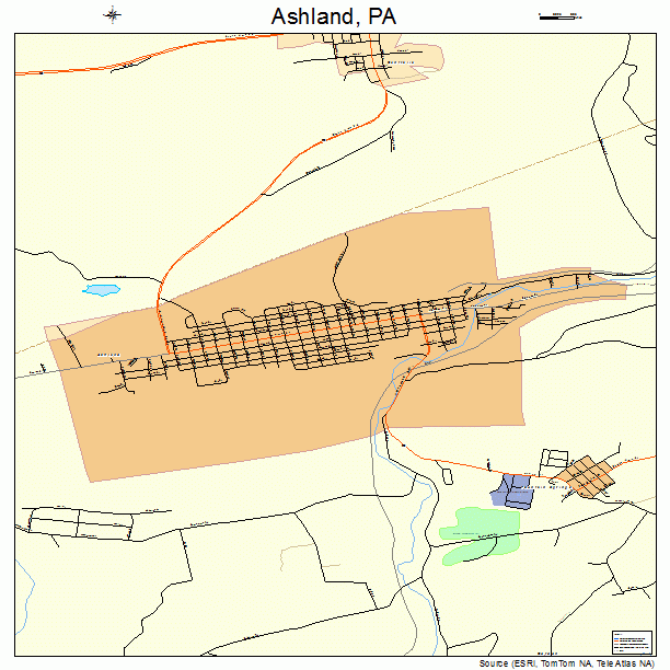 Ashland, PA street map