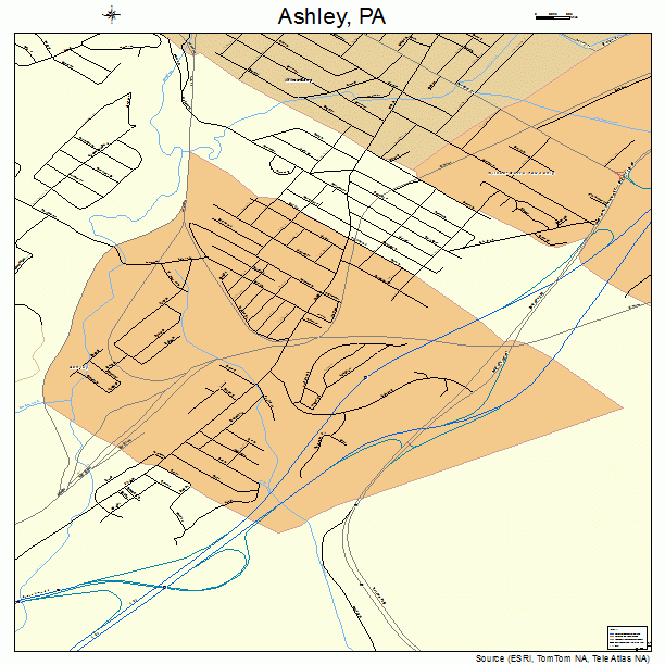 Ashley, PA street map