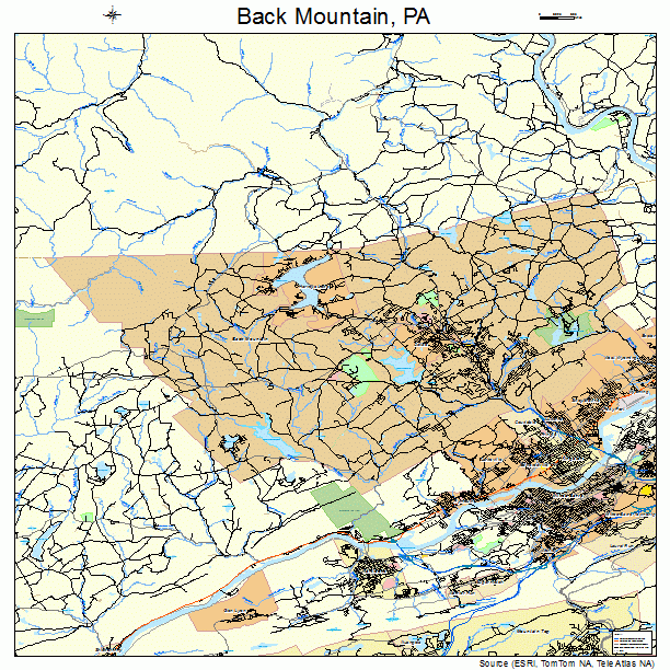 Back Mountain, PA street map