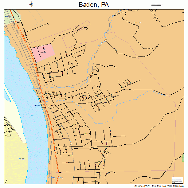 Baden, PA street map