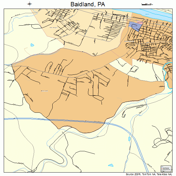 Baidland, PA street map