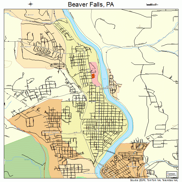 Beaver Falls, PA street map
