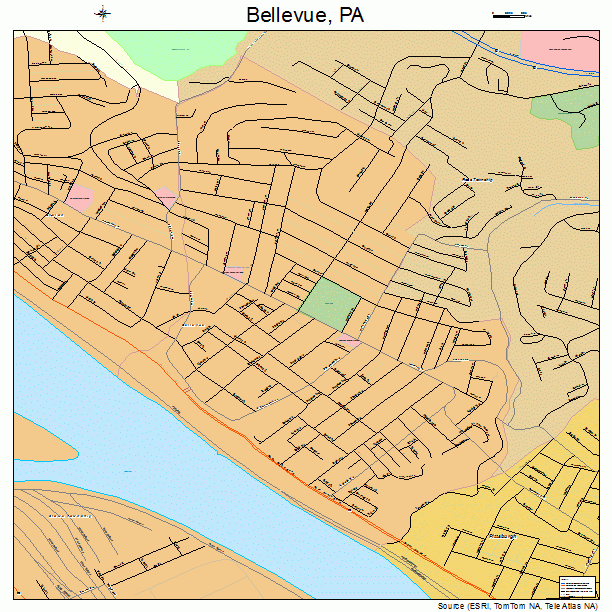 Bellevue, PA street map
