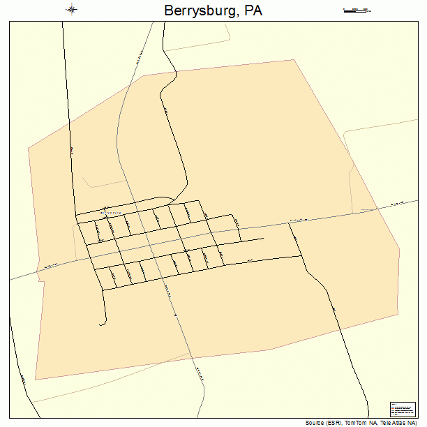 Berrysburg, PA street map