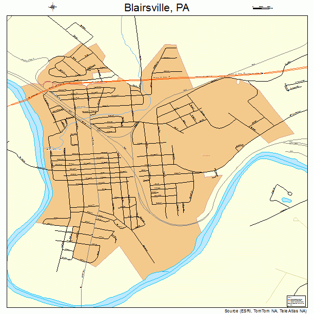 Blairsville, PA street map