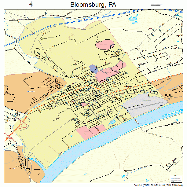 Bloomsburg, PA street map