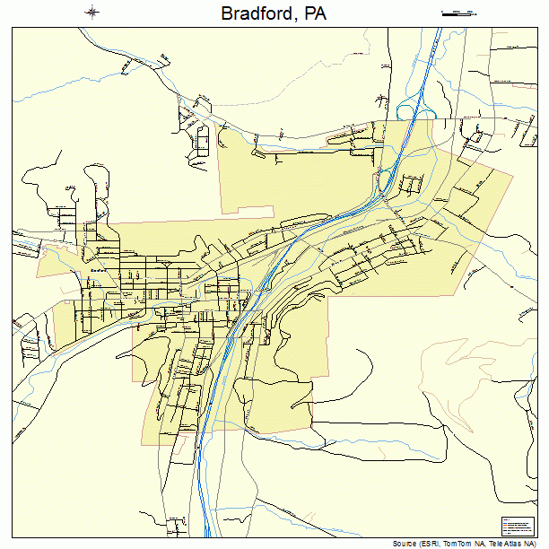 Bradford, PA street map
