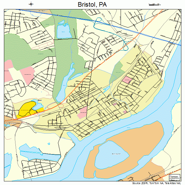 Bristol, PA street map