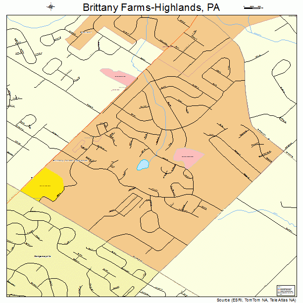 Brittany Farms-Highlands, PA street map