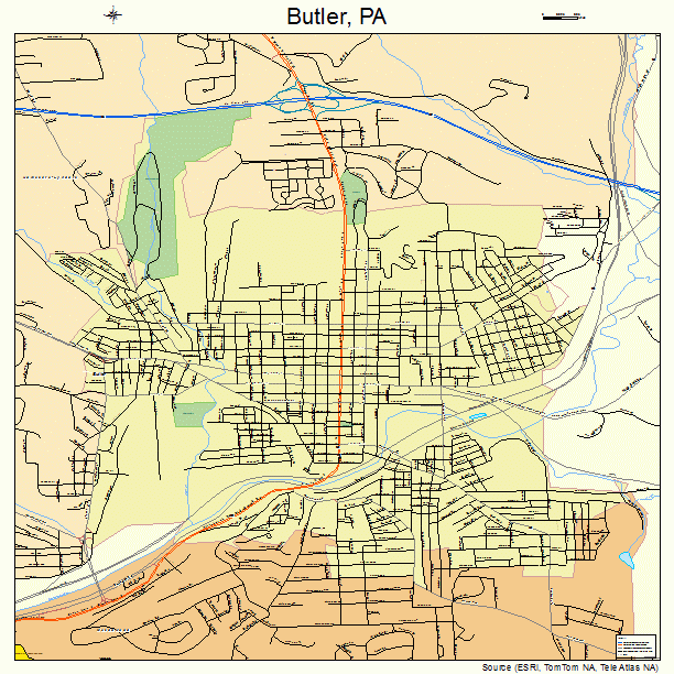 Butler, PA street map