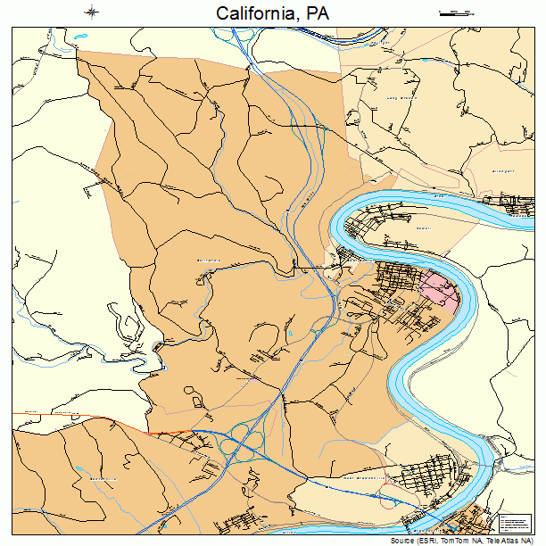 California, PA street map
