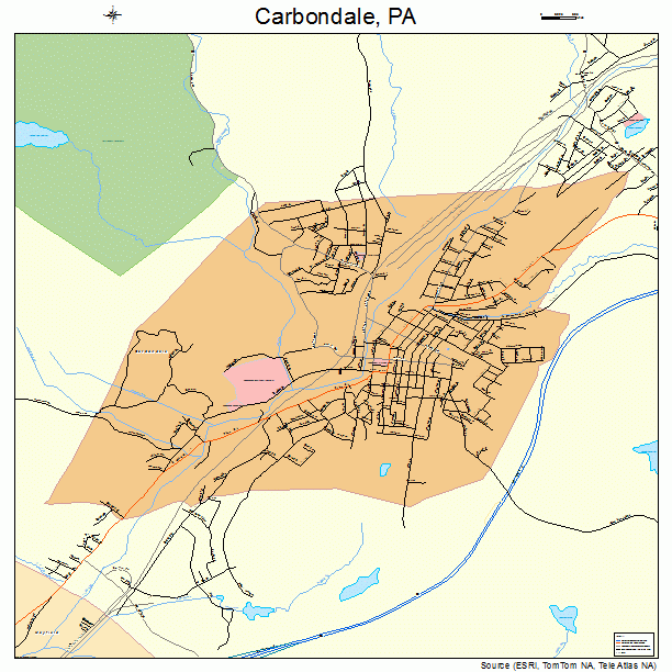 Carbondale, PA street map