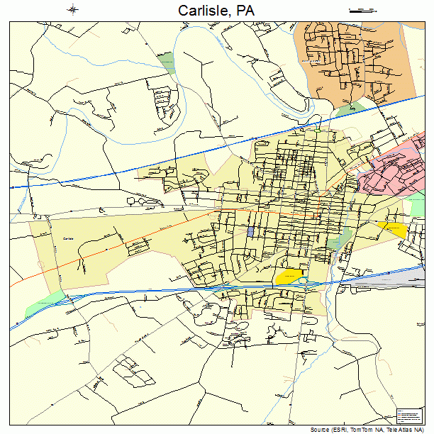 Carlisle, PA street map