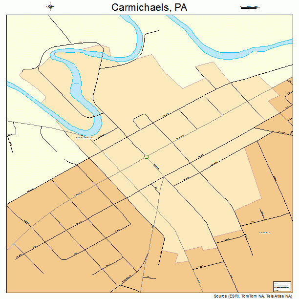 Carmichaels, PA street map