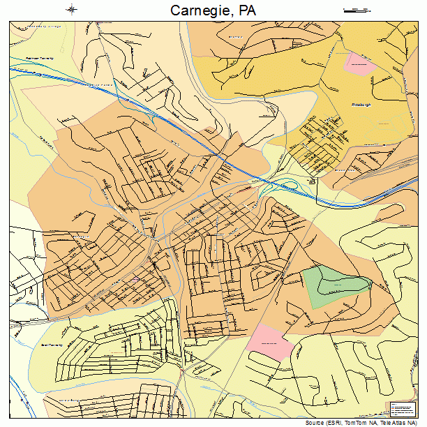 Carnegie, PA street map