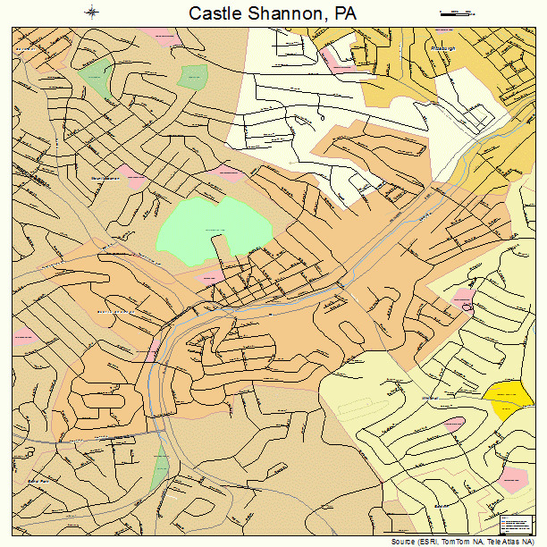 Castle Shannon, PA street map