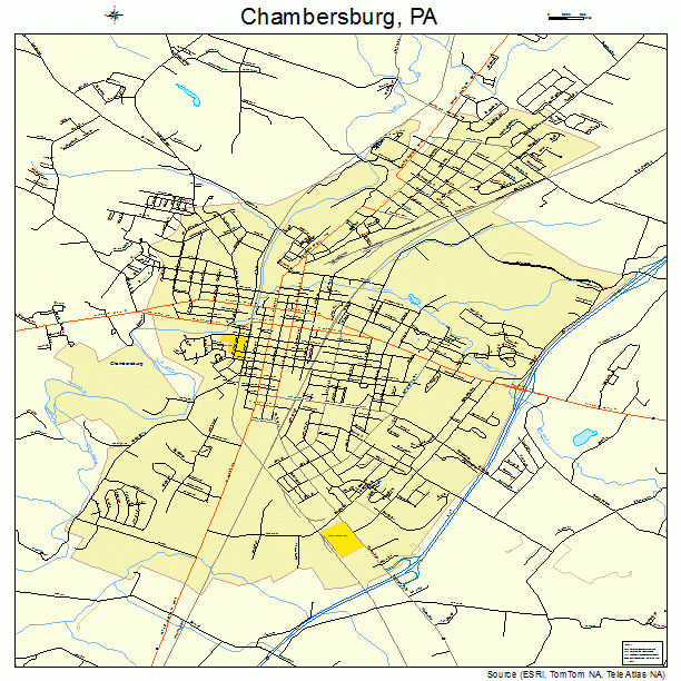 Chambersburg, PA street map