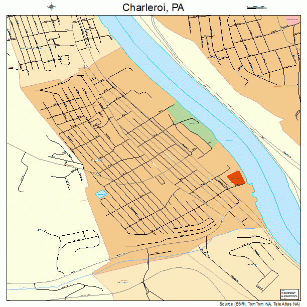 Charleroi, PA street map