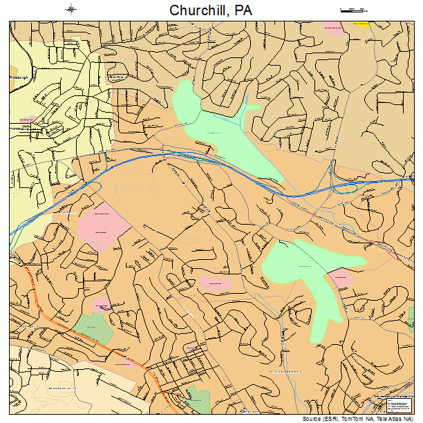 Churchill, PA street map