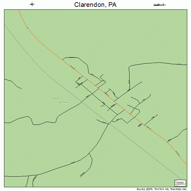 Clarendon, PA street map