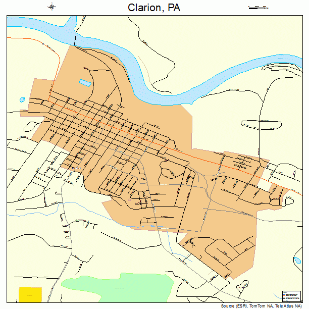 Clarion, PA street map