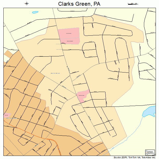 Clarks Green, PA street map