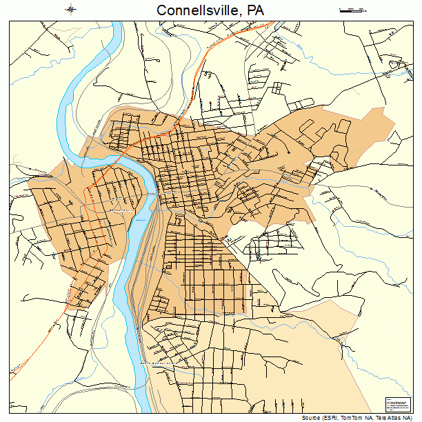 Connellsville, PA street map